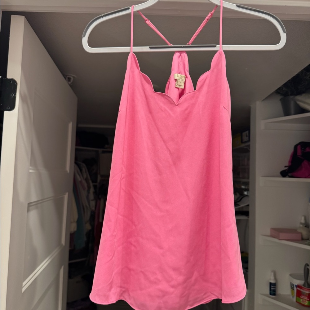 J. Crew Pink Strappy Top with Tulip Neckline